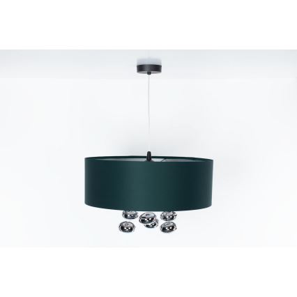 Luster na lanku BUBBLE 1×E27/60W/230V, priemer 40 cm, zelený