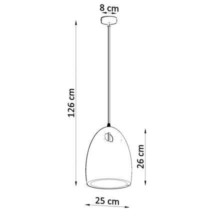 Luster na lanku BUKANO 1xE27/60W/230V