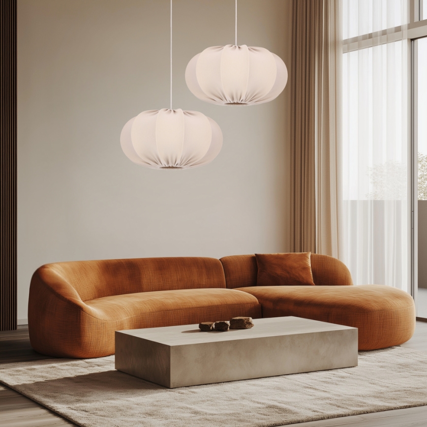 Luster na lanku CAFEE 1xE27/40W/230V, priemer 52 cm, béžový