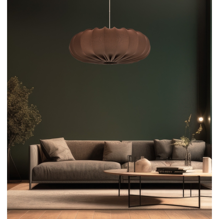 Luster na lanku CAFEE 1xE27/40W/230V priemer 66 cm hnedý
