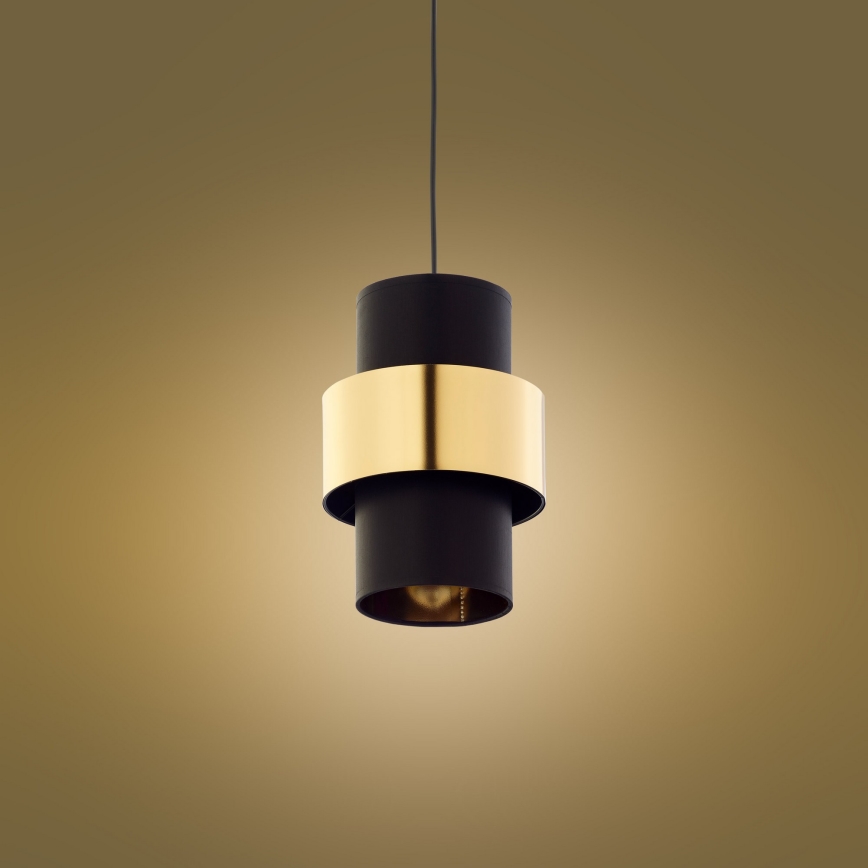 Luster na lanku CALISTO 1xE27/15W/230V zlatá/čierna