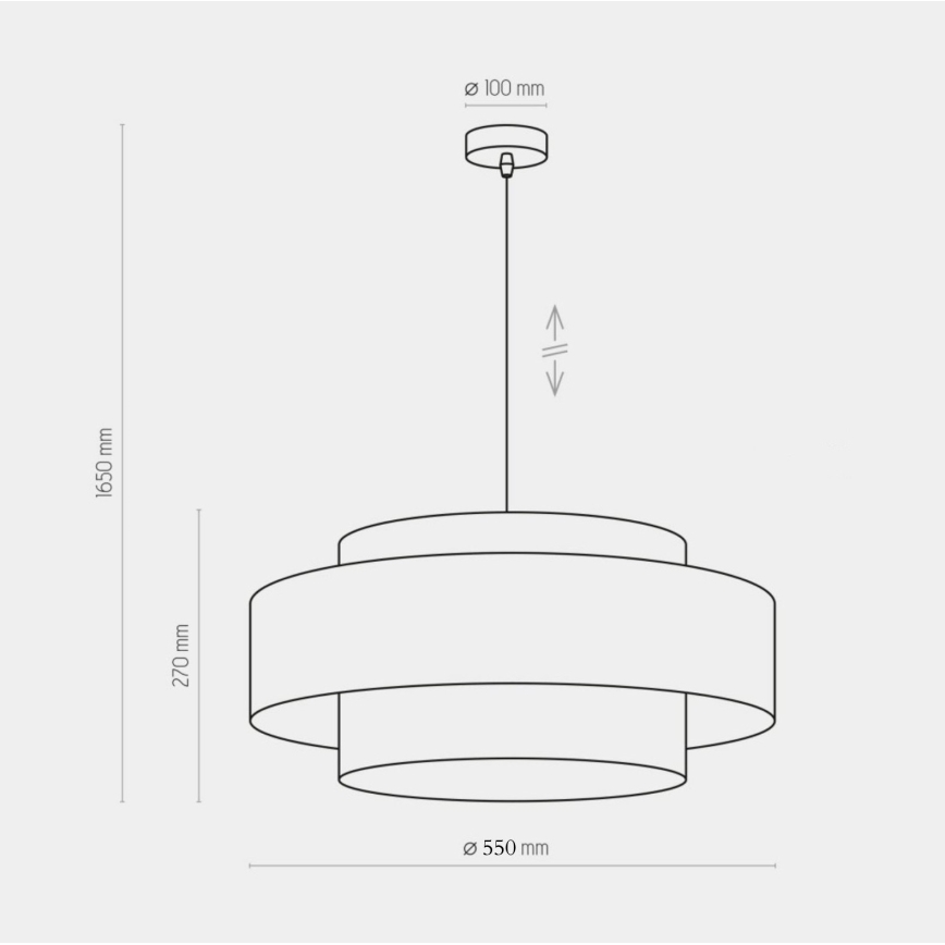 Luster na lanku CALISTO 1xE27/25W/230V zlatá/čierna