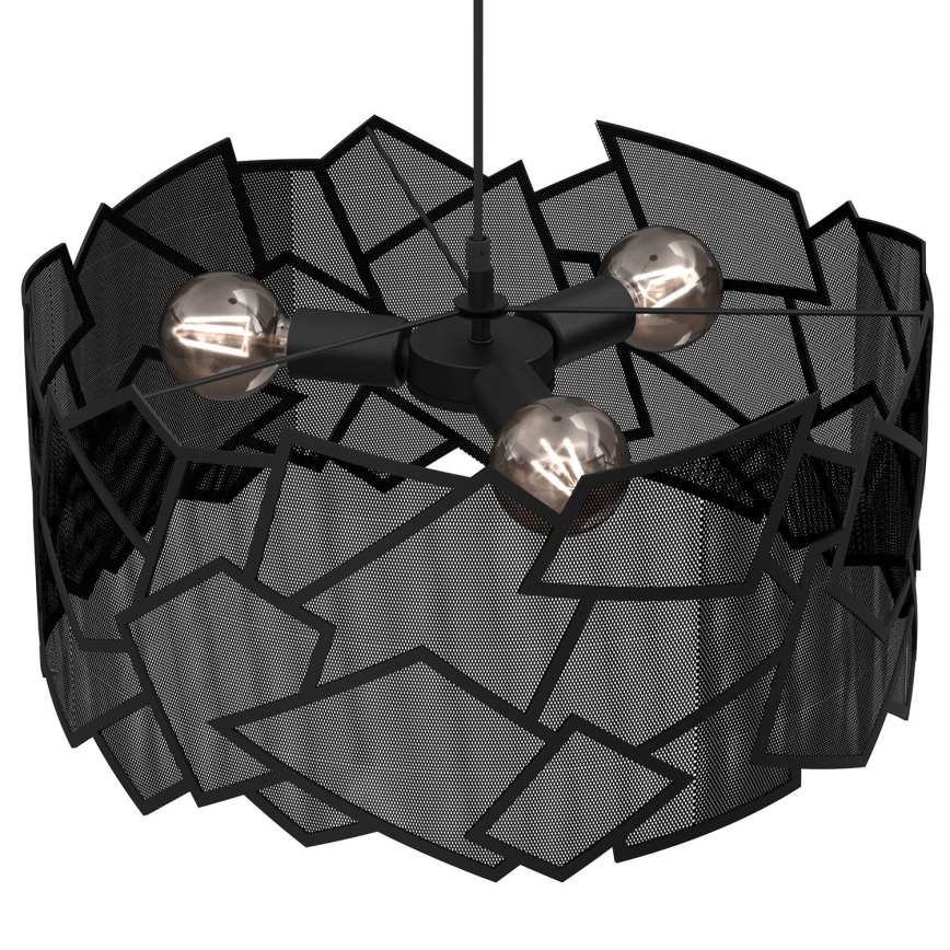 Luster na lanku CAMO 3xE27/15W/230V čierna