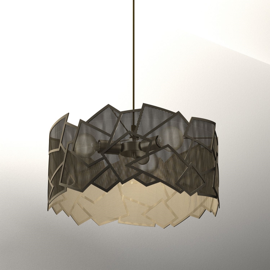 Luster na lanku CAMO 3xE27/15W/230V zlatá