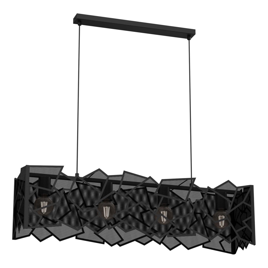 Luster na lanku CAMO 4xE27/15W/230V čierna