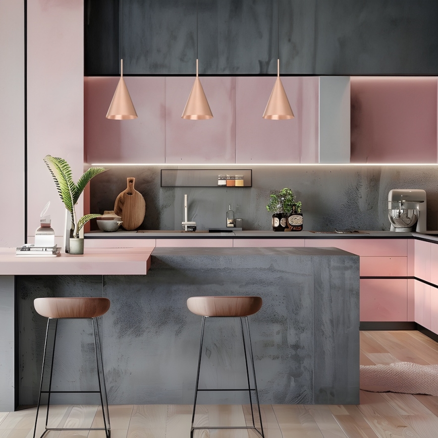 Luster na lanku CAPITAL 1xGX53/15W/230V, priemer 17 cm, ružové zlato