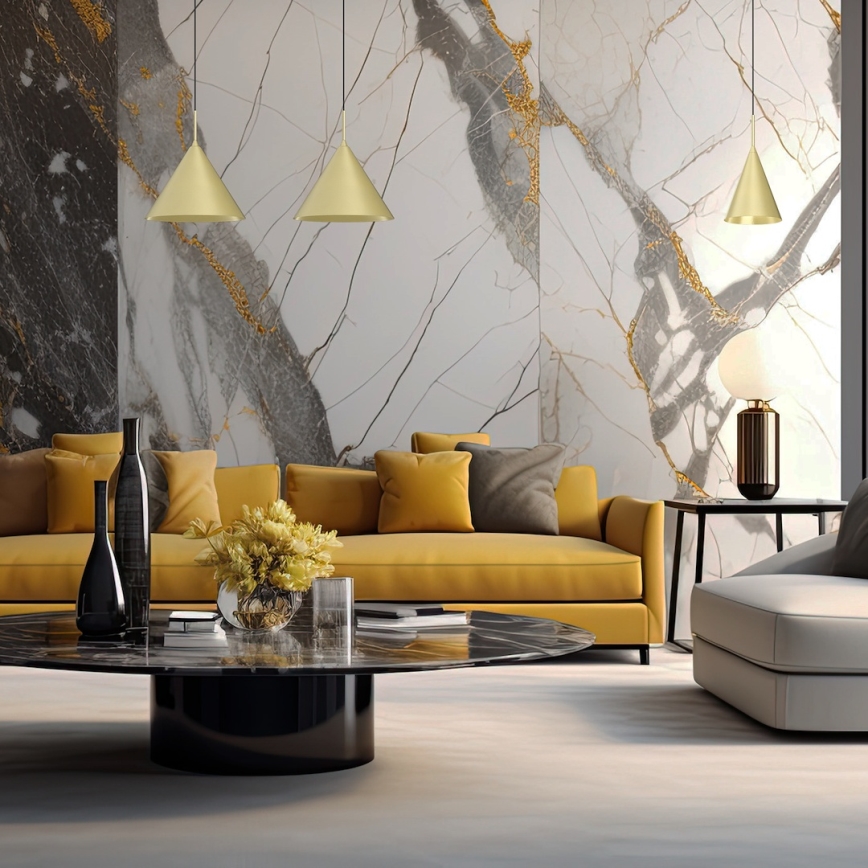 Luster na lanku CAPITAL 1xGX53/15W/230V, priemer 32 cm, zlatý