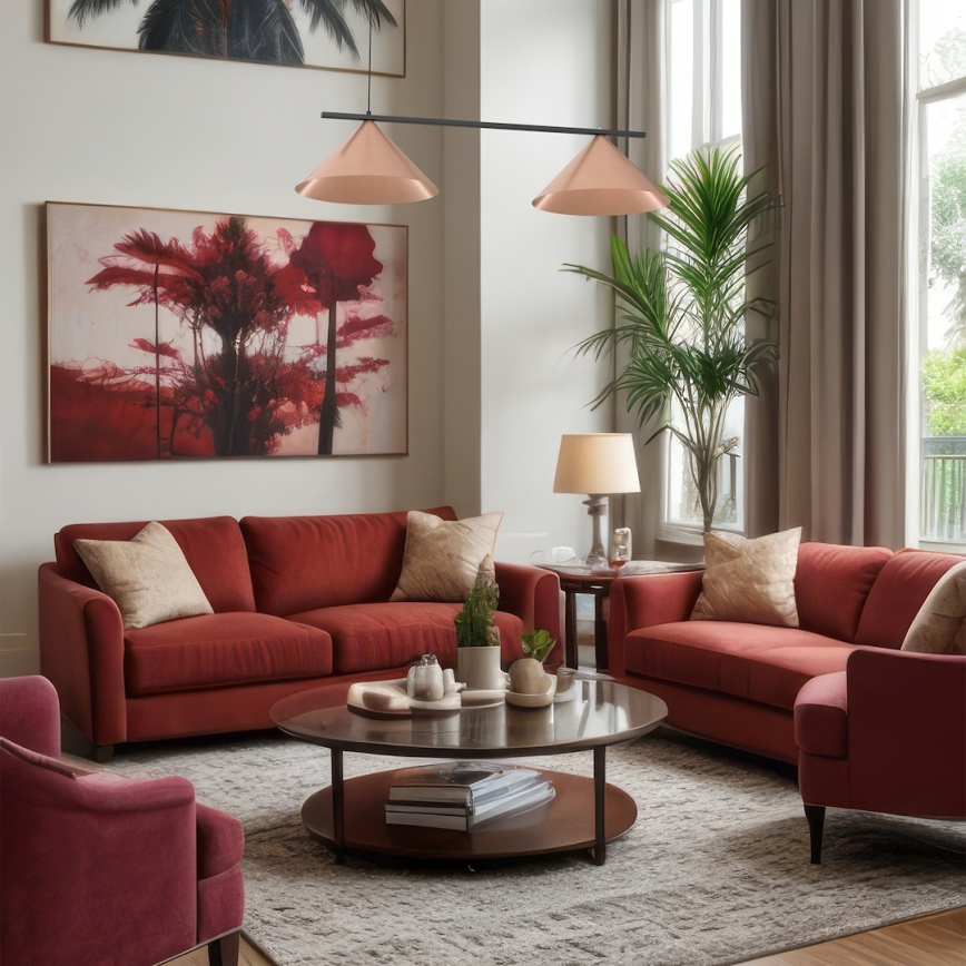 Luster na lanku CAPITAL 2xGX53/15W/230V ružové zlato