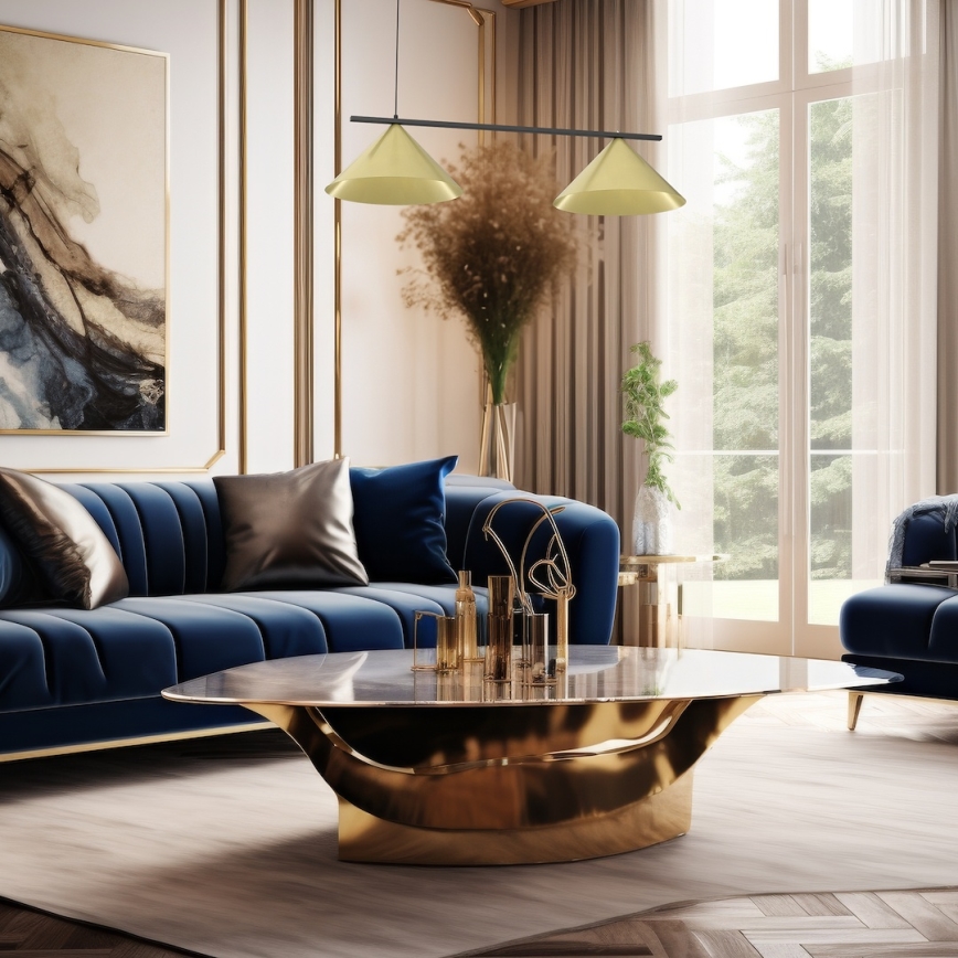 Luster na lanku CAPITAL 2xGX53/15W/230V zlatý