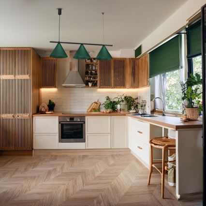 Luster na lanku CAPITAL 3xGX53/15W/230V zelený