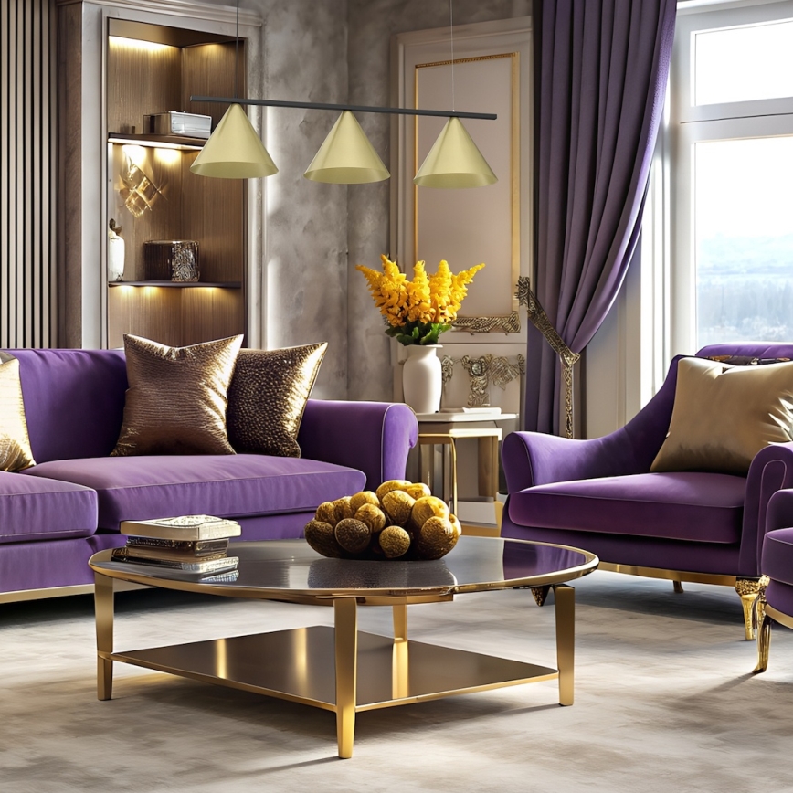 Luster na lanku CAPITAL 3xGX53/15W/230V zlatý