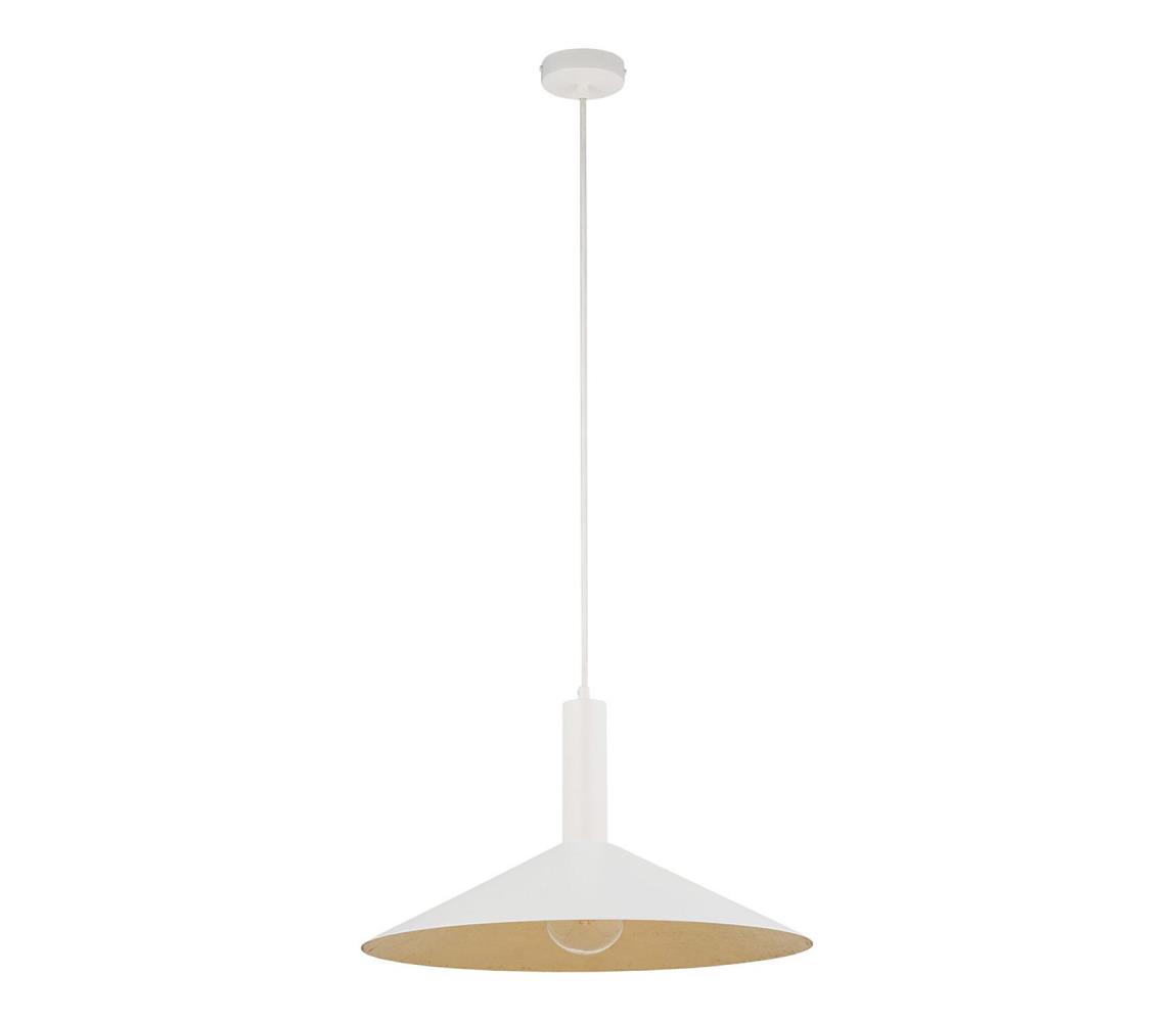 Luster na lanku CAPRI 1xE27/15W/230V pr. 50 cm biela/zlatá