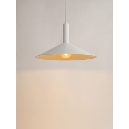 Luster na lanku CAPRI 1xE27/15W/230V pr. 50 cm biela/zlatá