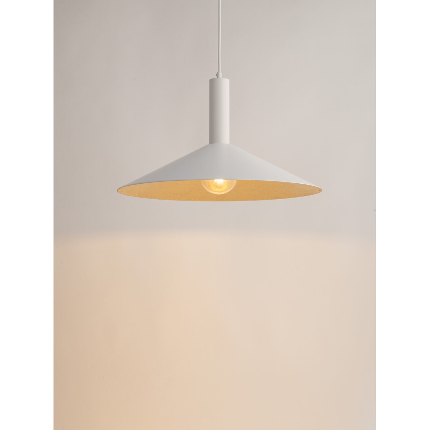 Luster na lanku CAPRI 1xE27/15W/230V pr. 50 cm biela/zlatá