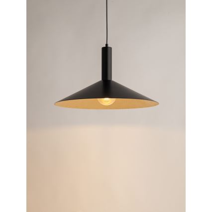 Luster na lanku CAPRI 1xE27/15W/230V pr. 50 cm čierna/zlatá