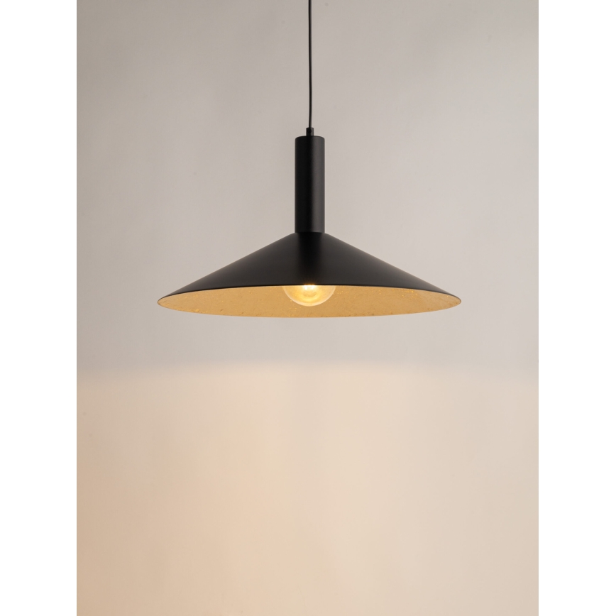 Luster na lanku CAPRI 1xE27/15W/230V pr. 50 cm čierna/zlatá