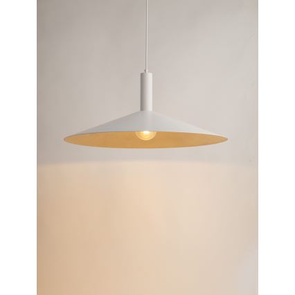 Luster na lanku CAPRI 1xE27/15W/230V pr. 70 cm biela/zlatá