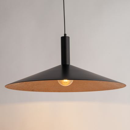 Luster na lanku CAPRI 1xE27/15W/230V pr. 70 cm čierna/medená