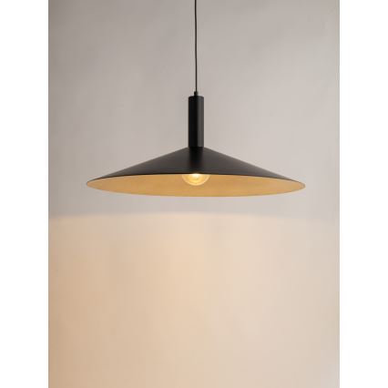 Luster na lanku CAPRI 1xE27/15W/230V pr. 70 cm čierna/zlatá