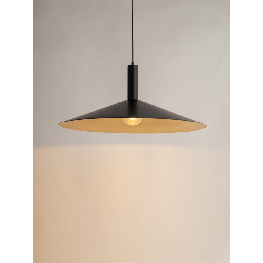 Luster na lanku CAPRI 1xE27/15W/230V pr. 70 cm čierna/zlatá