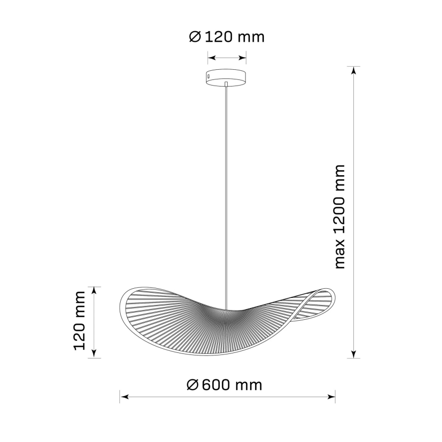 Luster na lanku CAPRI 1xE27/20W/230V pr. 60 cm bambus