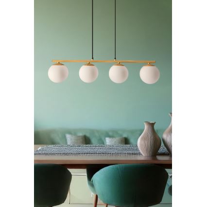 Luster na lanku CARRINE 4xE14/40W/230V hnedá