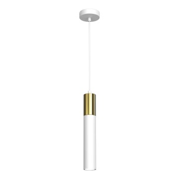 Luster na lanku CASSA 1xGU10/8W/230V biela/zlatá