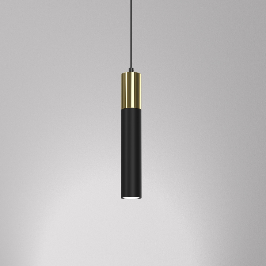 Luster na lanku CASSA 1xGU10/8W/230V čierna/zlatá