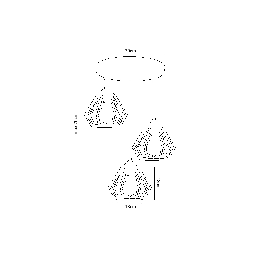 Luster na lanku CEED 3xE27/60W/230V biela