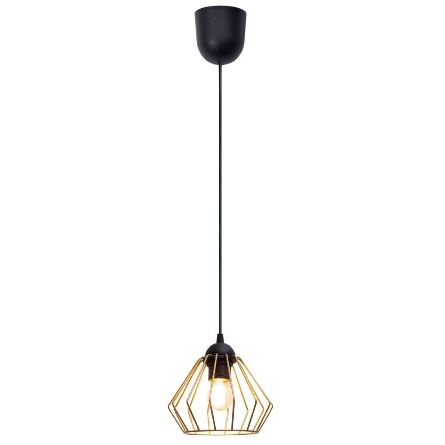 Luster na lanku CEED GOLD 1xE27/60W/230V pr. 17,5 cm čierna/zlatá