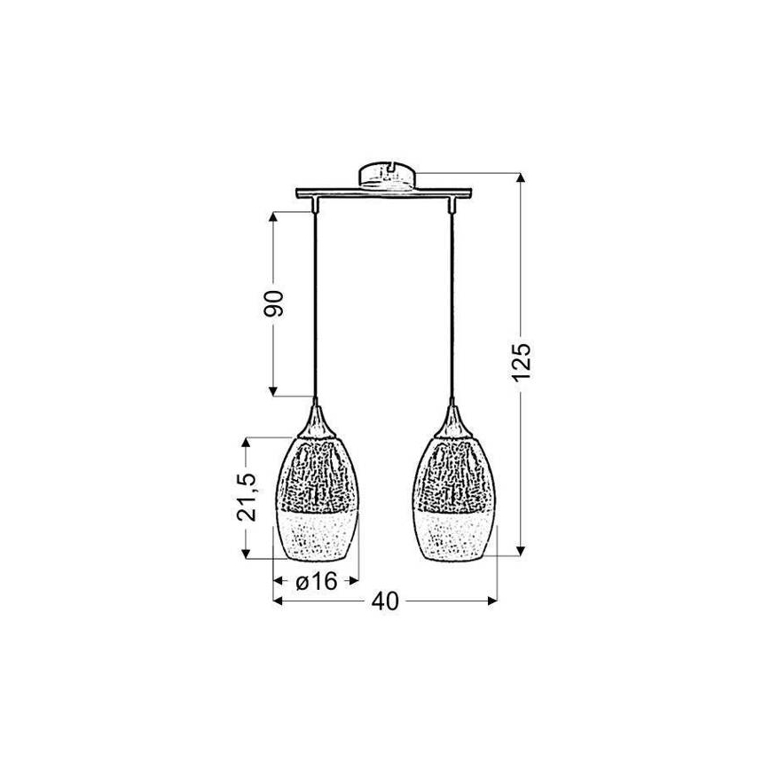 Luster na lanku CELIA 2xE27/60W/230V