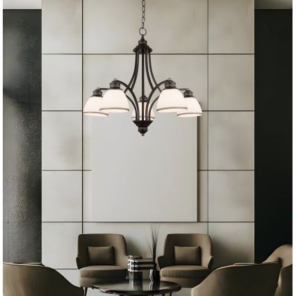 Luster na lanku CLAIR 5xE27/60W/230V pr. 65 cm bronzový