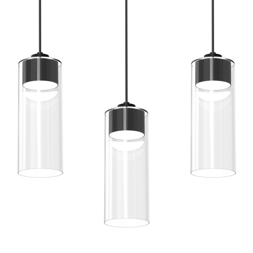 Luster na lanku CLARISSA 3xGX53/12W/230V čierna