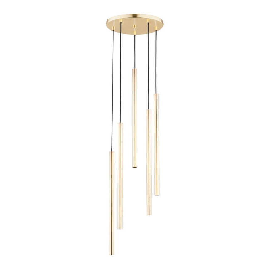 Luster na lanku COLLET 5xG9/40W/230V pr. 30 cm zlatá