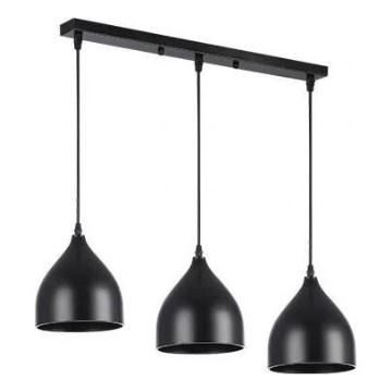 Luster na lanku COMO 3xE27/60W/230V čierna