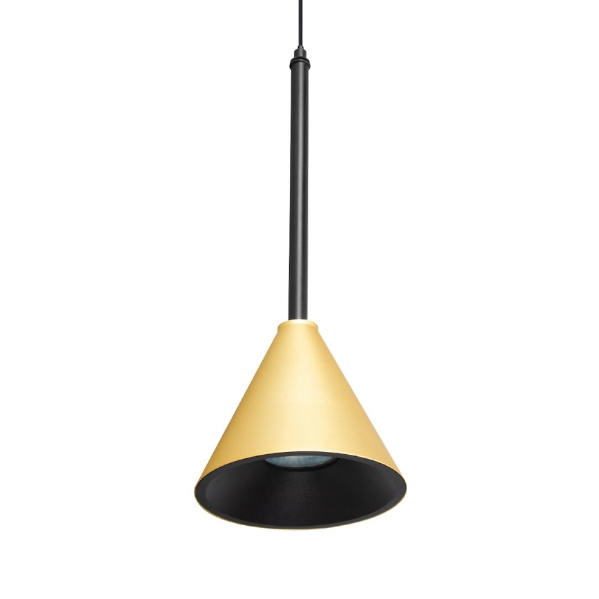 Luster na lanku CONE 1xGU10/10W/230V zlatá/čierna