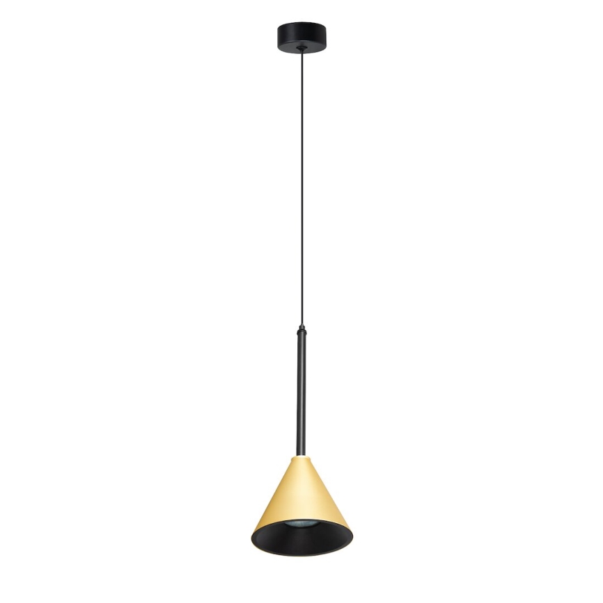 Luster na lanku CONE 1xGU10/10W/230V zlatá/čierna