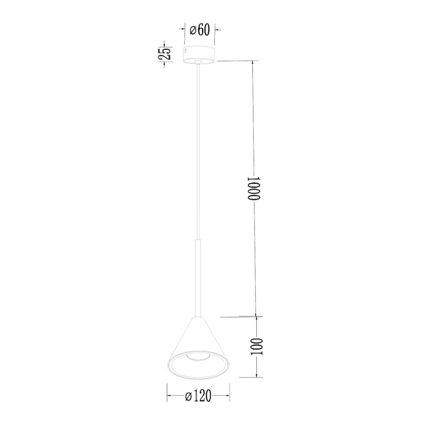 Luster na lanku CONE 1xGU10/10W/230V zlatá/čierna