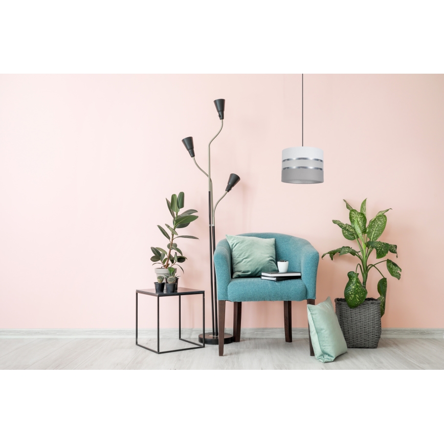 Luster na lanku CORAL 1xE27/60W/230V pr. 20 cm biela/šedá