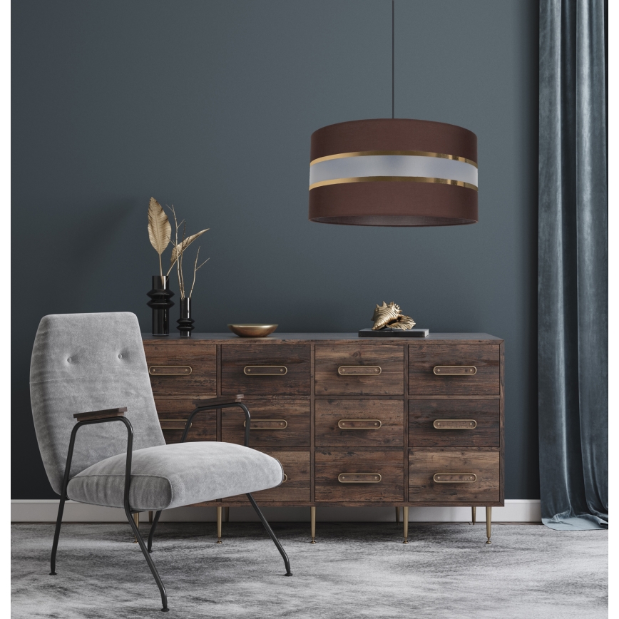 Luster na lanku CORAL 1xE27/60W/230V pr. 40 cm hnedá