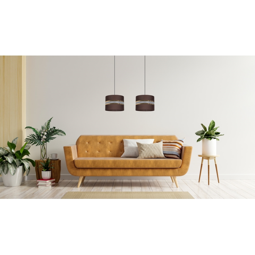 Luster na lanku CORAL 2xE27/60W/230V hnedá
