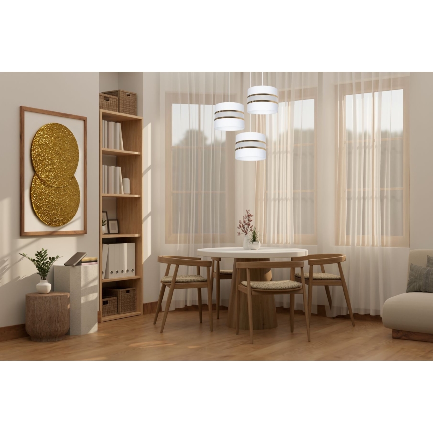 Luster na lanku CORAL 3xE27/60W/230V biela