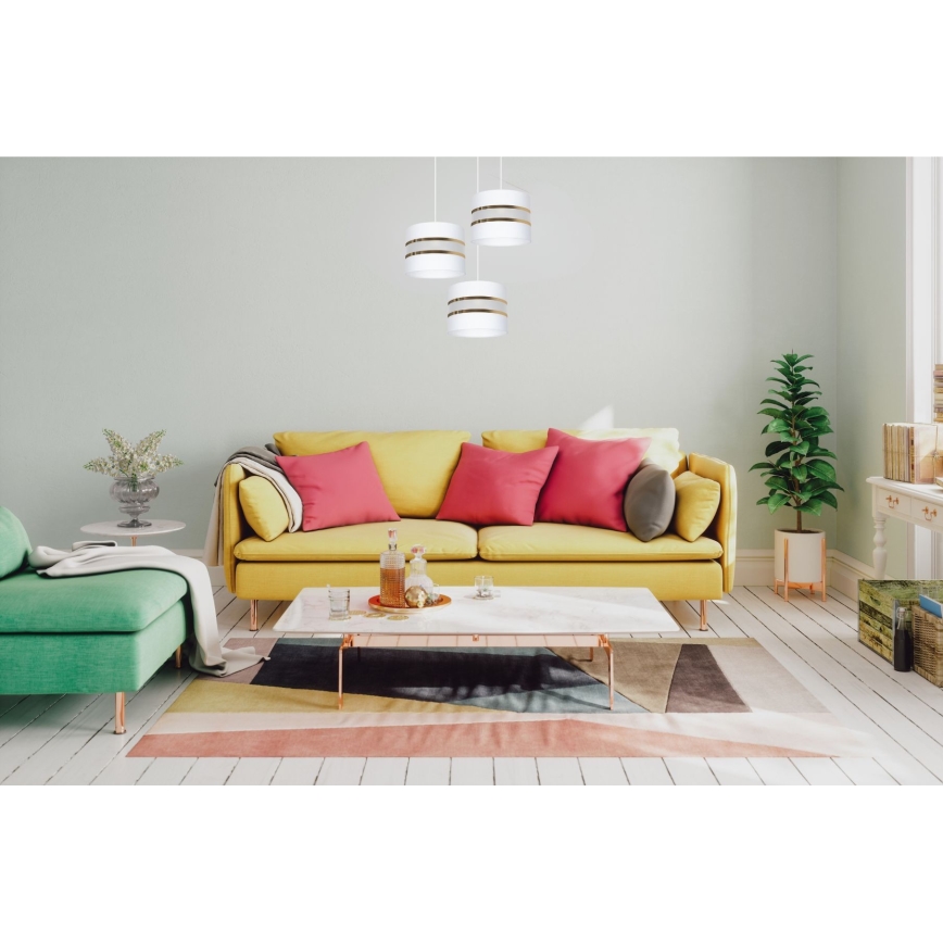 Luster na lanku CORAL 3xE27/60W/230V biela