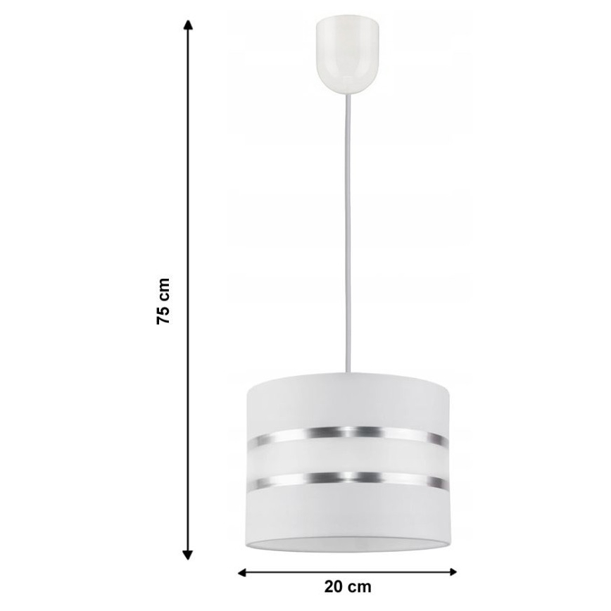 Luster na lanku CORAL S 1xE27/60W/230V biela