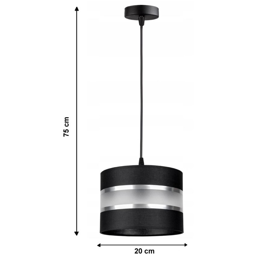 Luster na lanku CORAL S 1xE27/60W/230V čierna