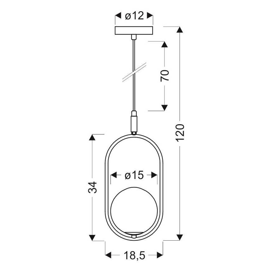 Luster na lanku CORDEL 1xG9/28W/230V čierna