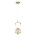 Luster na lanku CORDEL 1xG9/28W/230V mosadz/dymová béžová