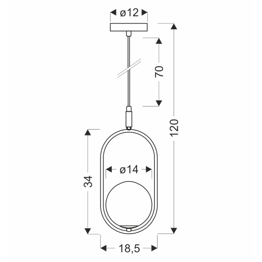 Luster na lanku CORDEL 1xG9/28W/230V mosadz/dymová béžová
