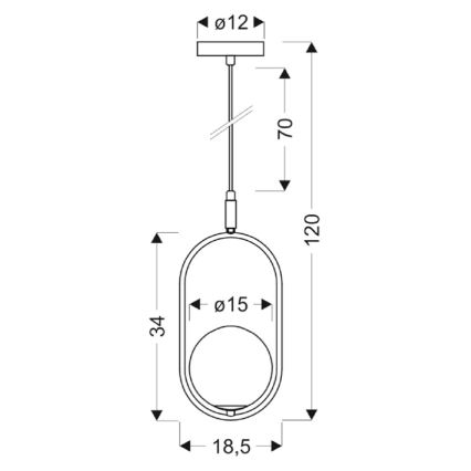 Luster na lanku CORDEL 1xG9/28W/230V zlatá