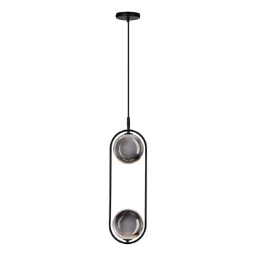 Luster na lanku CORDEL 2xG9/28W/230V čierna/dymová čierna